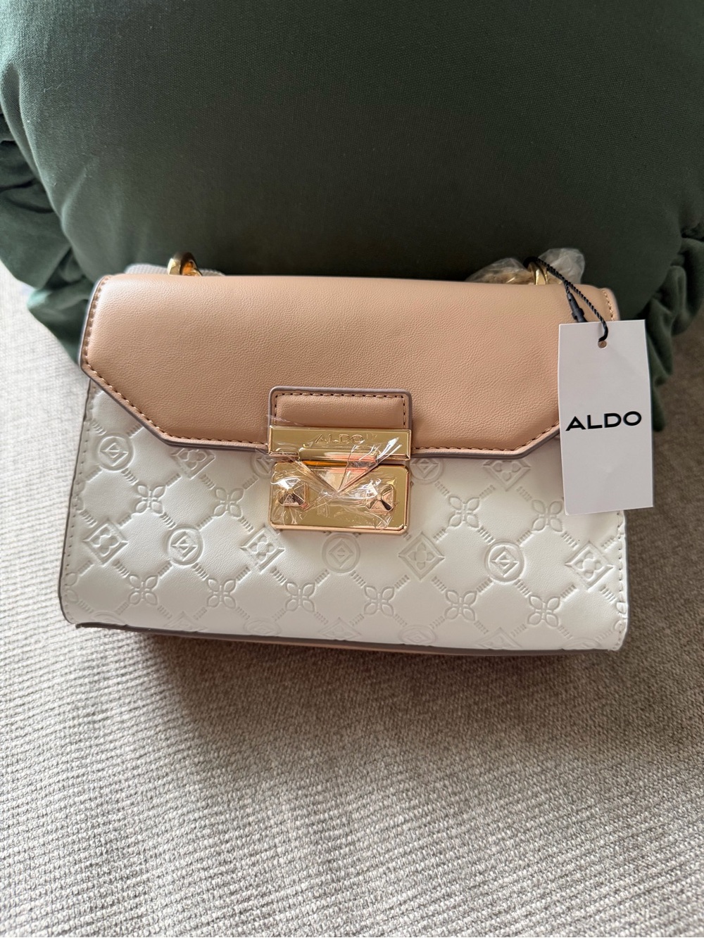 ALDO Blush Top Flap and Cream Embossed Crossbody